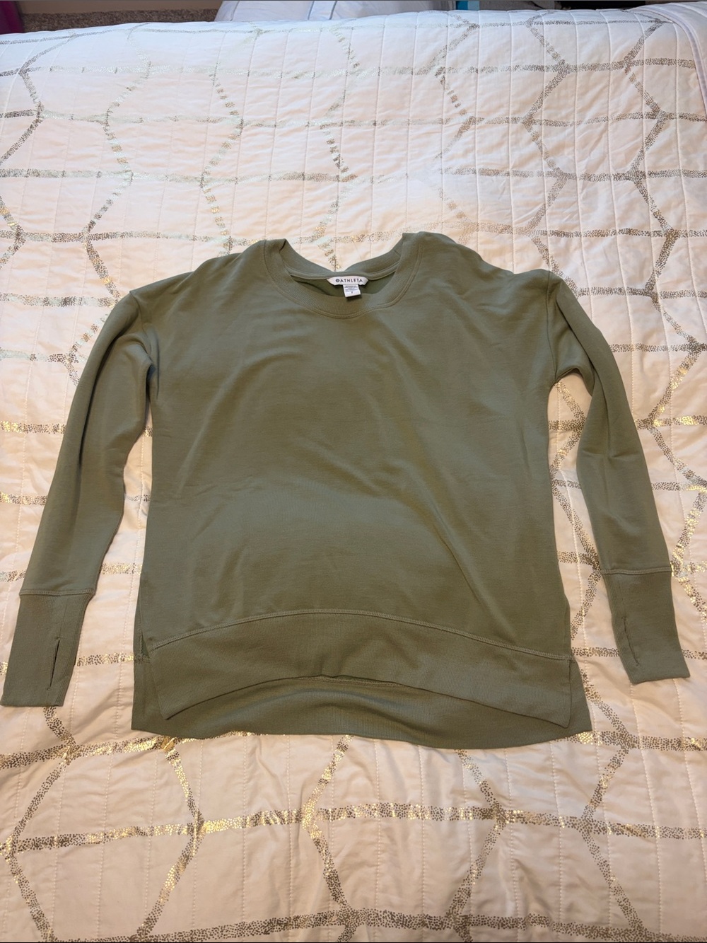 Athleta Olive Green Crewneck Pullover